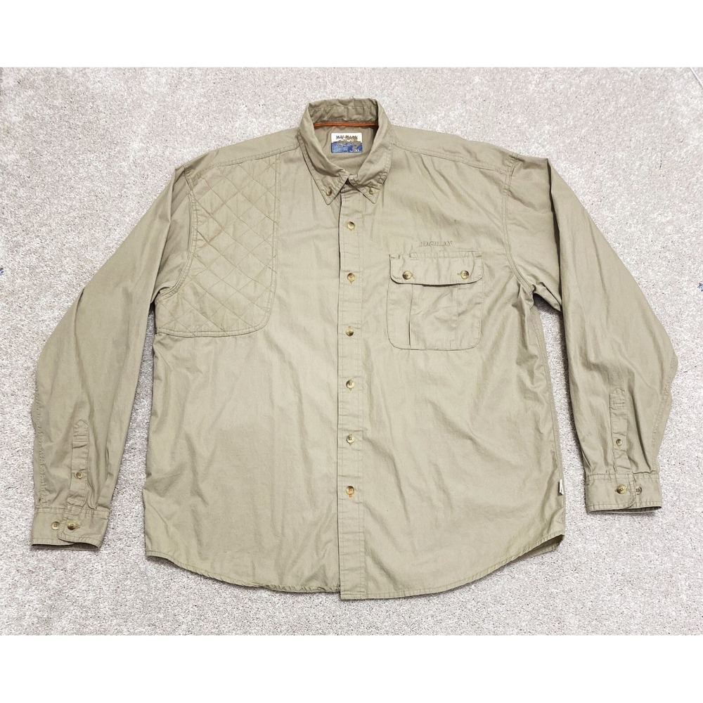 Magellan Shirt Men's XXL Hunting Shooting Reinforced Shoulder Long Sleeve Tan
